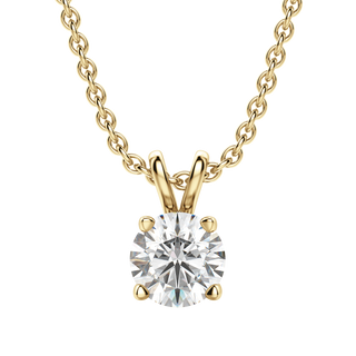 0.25-1.0 CT Round Solitaire F/VS Lab Grown Diamond Necklace