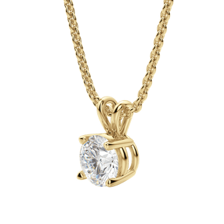 Collier avec diamant solitaire rond F/VS de 0,25 à 1,0 ct cultivé en laboratoire