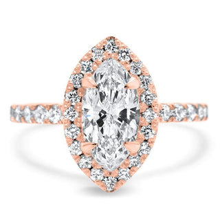 Marquise Cut Moissanite Halo Diamond Engagement Ring For Women - ELITE CARAT