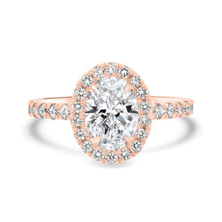 Oval Cut Moissanite Diamond Halo Engagement Ring For Women - ELITE CARAT