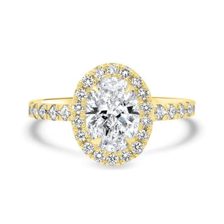 Oval Cut Moissanite Diamond Halo Engagement Ring For Women