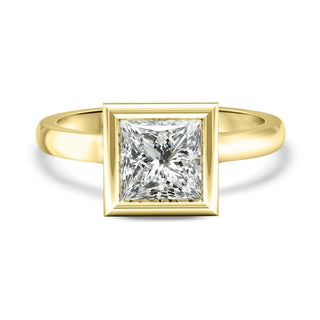 Bague de fiançailles avec solitaire en moissanite taille princesse sertie de 1,0 ct