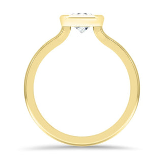 Bague de fiançailles ouverte avec diamants en moissanite taille émeraude sertis en lunette de 2,0 ct