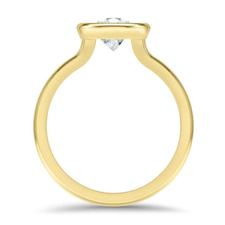 Bague de fiançailles ouverte en diamant moissanite rond serti clos de 1,0 ct avec monture solitaire