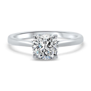 Bague de fiançailles solitaire en diamant à quatre griffes en moissanite coussin de 2,0 ct avec monture cathédrale