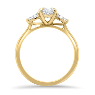 Bague de fiançailles en diamants à trois pierres en forme de cathédrale et moissanite marquise de 1,0 ct