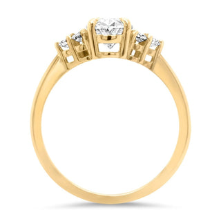 Bague de fiançailles en or massif avec diamants moissanites ovales de 1,0 ct