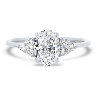 Oval Cut Diamond Cluster Moissanite Engagement Ring For Women - ELITE CARAT