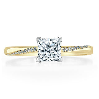 Bague de fiançailles solitaire en moissanite de forme princesse de 0,75 ct