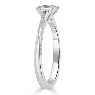 0.75 CT Princess Shaped Moissanite Solitaire Engagement Ring