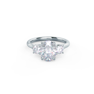 1.50CT Oval Three Stone Moissanite Diamond Solitaire Engagement Ring