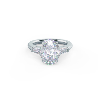 2.25CT Oval Cut Moissanite Baguette Diamond Engagement Ring - ELITE CARAT