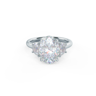 2.25CT Oval Cut Moissanite Half Moon Diamond Engagement Ring - ELITE CARAT