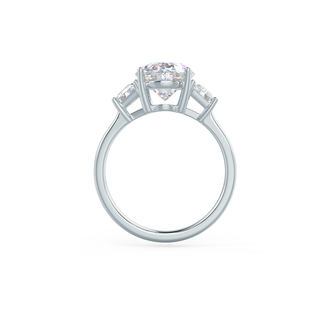 3.50CT Oval Three Stone Moissanite Diamond Cathedral Set Engagement Ring In 18K Solid Gold