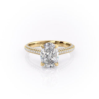 Bague de fiançailles solitaire en moissanite de forme ovale de 1,91 ct