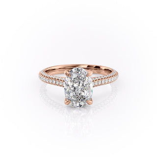 Bague de fiançailles solitaire en moissanite de forme ovale de 1,91 ct