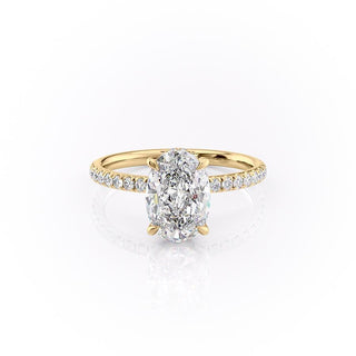 Bague de fiançailles solitaire en moissanite de forme ovale de 2,10 ct