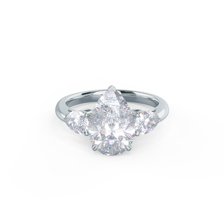 2.0CT Pear Cut Moissanite Three Stone Diamond Engagement Ring - ELITE CARAT