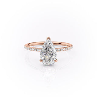 Bague de fiançailles solitaire en moissanite en forme de poire de 2,0 ct