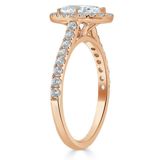 Bague de fiançailles halo en moissanite de forme marquise de 1,0 ct