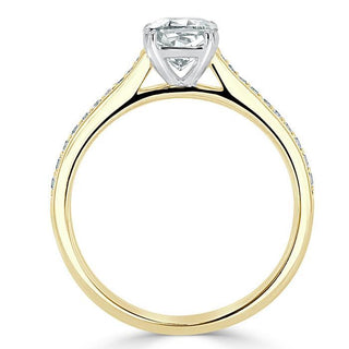 Bague de fiançailles solitaire en moissanite en forme de coussin de 1,0 ct