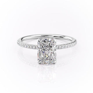 Bague de fiançailles solitaire en moissanite de forme radiante de 2,0 ct