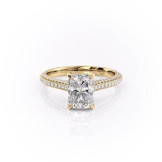 Bague de fiançailles solitaire en moissanite de forme radiante de 2,1 ct