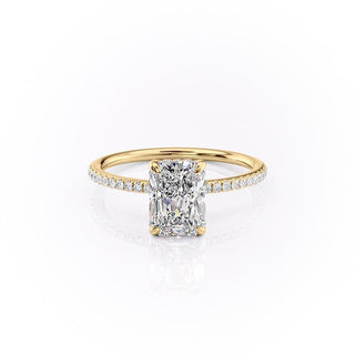 Bague de fiançailles solitaire en moissanite de forme radiante de 2,0 ct