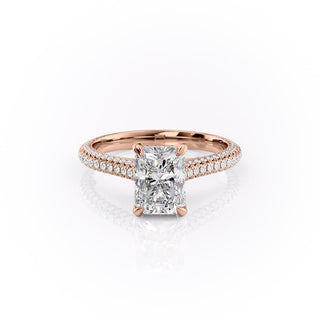 Bague de fiançailles solitaire en moissanite de forme radiante de 2,1 ct