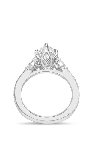 Bague de fiançailles avec solitaire en diamant marquise de 1,5 à 3,50 ct