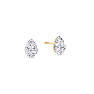 Pendientes de diamantes de moissanita redondos de 0,48 TCW