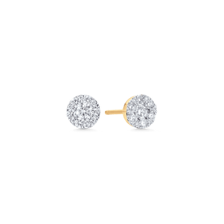 Boucles d'oreilles à tige en diamant et moissanite ronde de 0,41 TCW