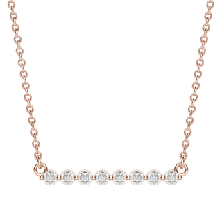 0.24 CT Round Moissanite Diamond Bar Style Necklace