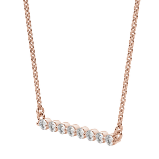 0.24 CT Round Shaped Moissanite Bar Style Necklace