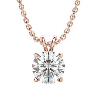 Collier avec diamant solitaire rond F/VS de 0,25 à 1,0 ct cultivé en laboratoire