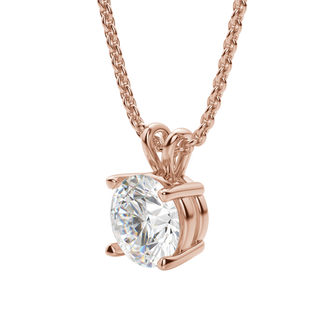 Collier avec diamant solitaire rond F/VS de 0,25 à 1,0 ct cultivé en laboratoire