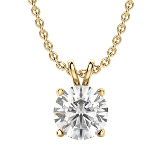 Collier avec diamant solitaire rond F/VS de 0,25 à 1,0 ct cultivé en laboratoire