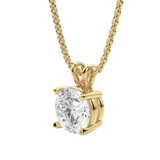 Collier avec diamant solitaire rond F/VS de 0,25 à 1,0 ct cultivé en laboratoire