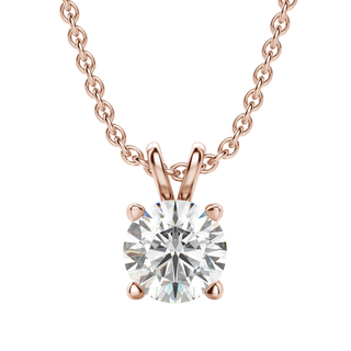 0.25-1.0 CT Round Solitaire F/VS Lab Grown Diamond Necklace