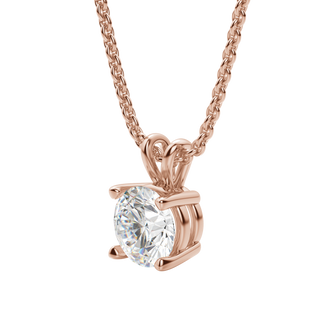 Collier avec diamant solitaire taille ronde en moissanite de 0,25 à 1,0 ct