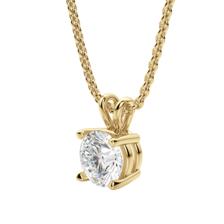 Collier avec diamant solitaire taille ronde en moissanite de 0,25 à 1,0 ct