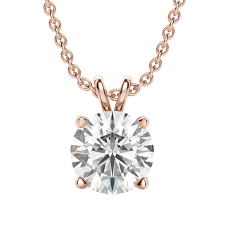 Collier avec diamant solitaire rond F/VS de 0,25 à 1,0 ct cultivé en laboratoire