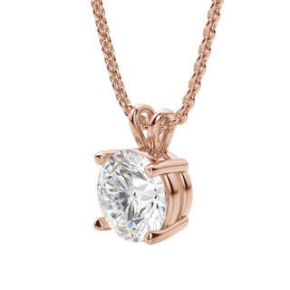 Collier avec diamant solitaire rond F/VS de 0,25 à 1,0 ct cultivé en laboratoire