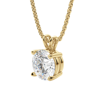 Collier avec diamant solitaire rond F/VS de 0,25 à 1,0 ct cultivé en laboratoire