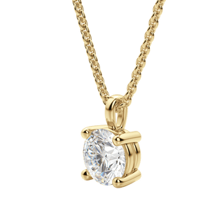 Collier avec diamant solitaire rond F/VS de 0,25 à 1,5 ct cultivé en laboratoire