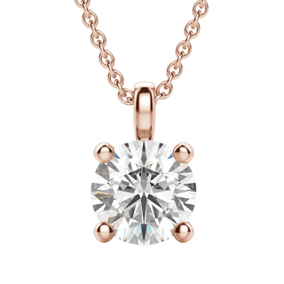 Collier avec diamant solitaire rond F/VS de 0,25 à 1,5 ct cultivé en laboratoire