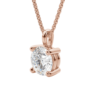 Collier avec diamant solitaire rond F/VS de 0,25 à 1,5 ct cultivé en laboratoire