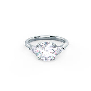 2.0CT Round Brilliant Cut Moissanite Trillion Diamond Engagement Ring - ELITE CARAT