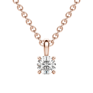 0.25-1.5 CT Round Solitaire F/VS Lab Grown Diamond Necklace