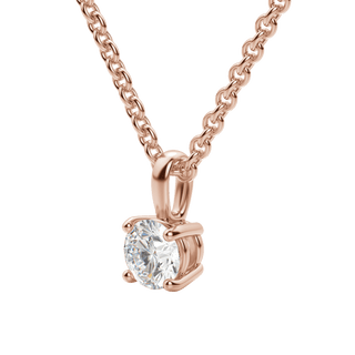 Collier avec diamant solitaire rond F/VS de 0,25 à 1,5 ct cultivé en laboratoire